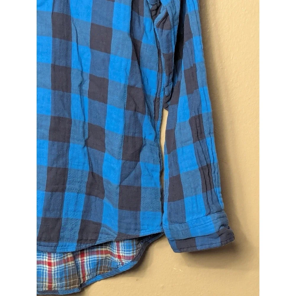 Polo Ralph Lauren Plaid Button Down Shirt Blue‎ Classic Fit Cotton Mens L